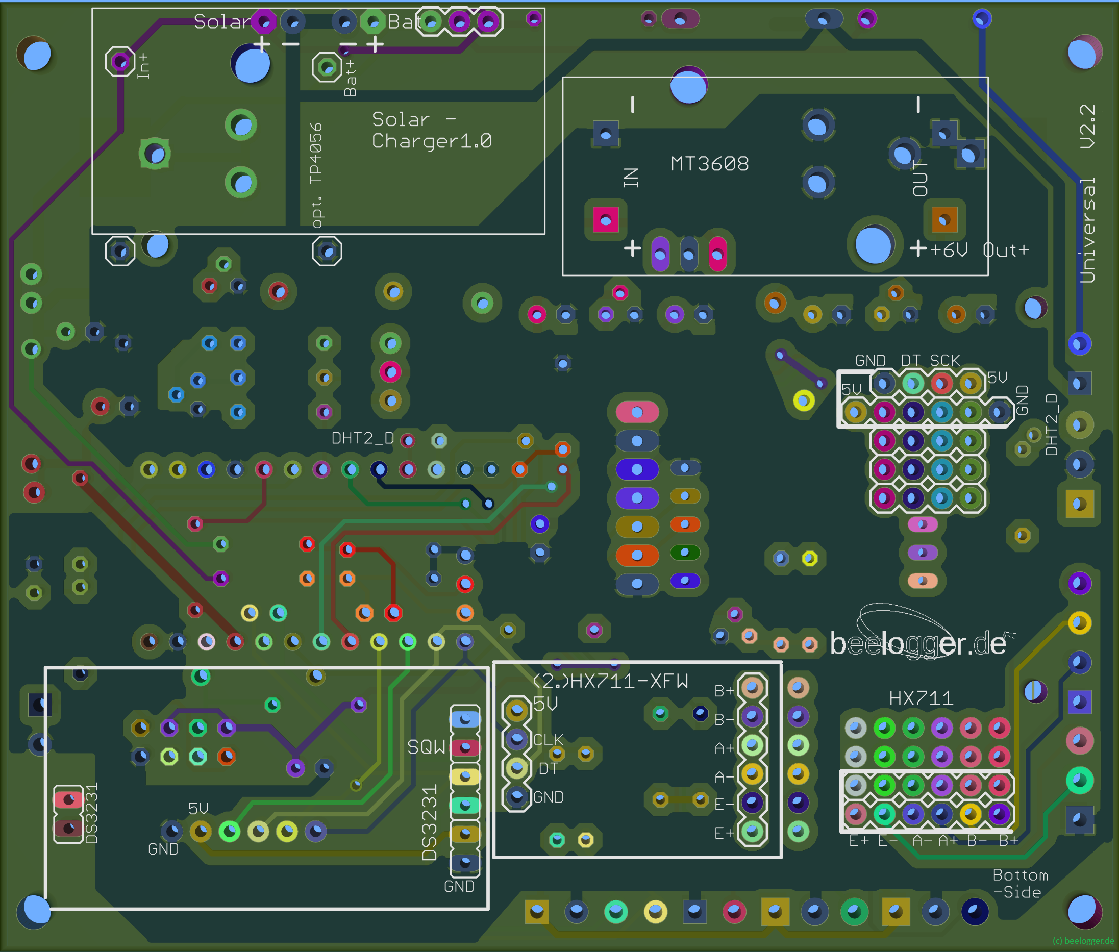 Platine Universal V 2.2, Unterseite